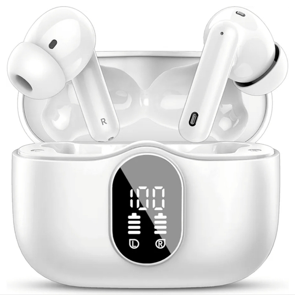 New A3 Pro Wireless Earbuds – Bluetooth 5.4, Noise Canceling & LED Dis  - White - Picture 4 of 12